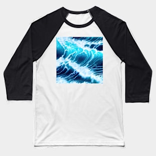 Hyperrealistic blue ocean waves Baseball T-Shirt